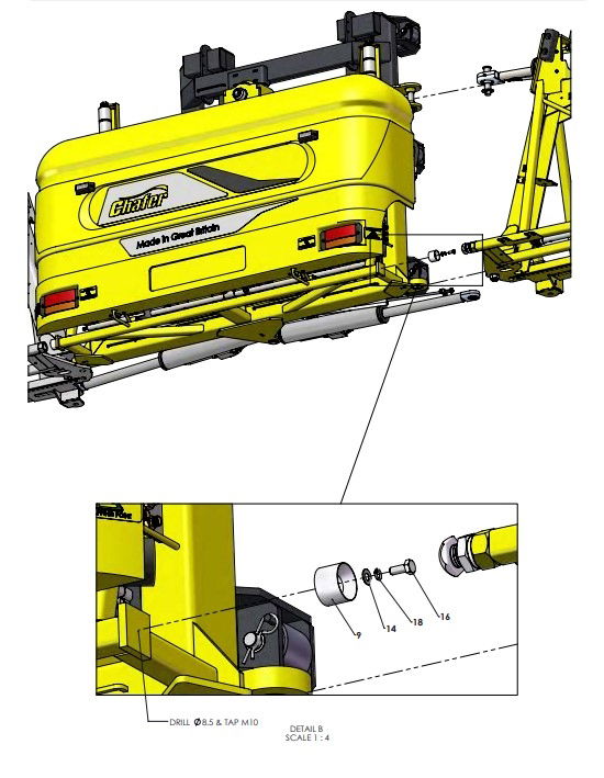 A79386-R01 G-SERIES BACK FRAME TO INNER FRAME ASSY - PROPORTIONAL HYDRAULICS 2