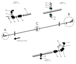 A41353 3/4" SPRAY LINE ASSEMBLY - 6M MID FRAME