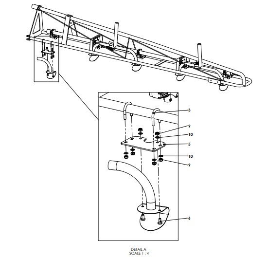 A79224 2.5M TIP FRAME WITH TECHNEAT BROADCAST OUTLET ASSEMBLY