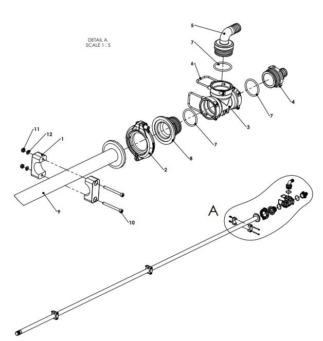 A41122-R01 1.5 INCH FEED TUBE ASSEMBLY - TWIN FOLD INNER FRAME