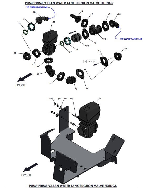 A96336 (h) Electric Plumbing Valve Assembly - Air Purge & Diaphragm Pump