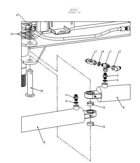 A79044 G-SERIES BACK FRAME TO INNER FRAME ASSY - NON PROPORTIONAL HYDRAULICS 5