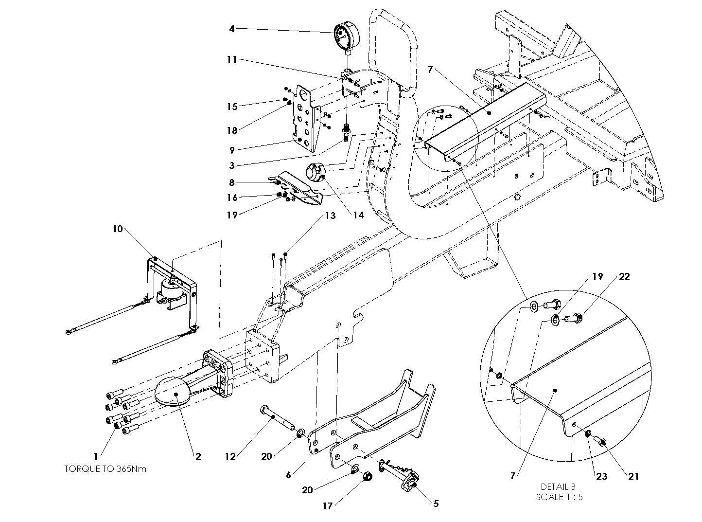 A96072 - Drawbar Assy - 80mm Ball Hitch