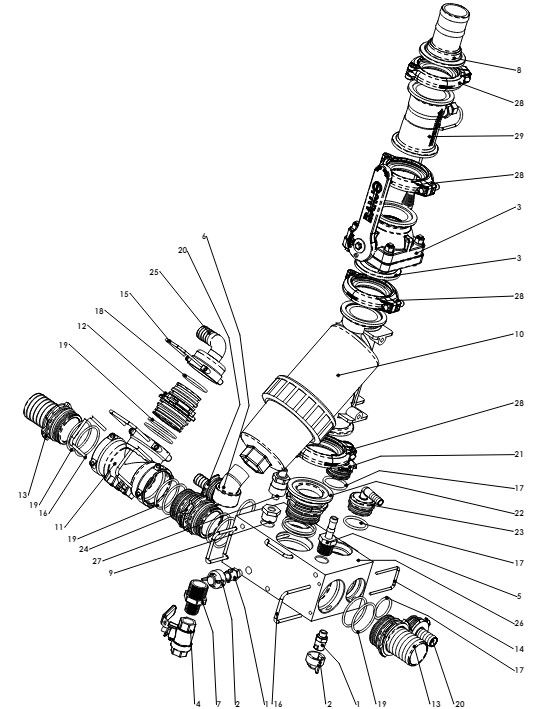 CENTER MANIFOLD 2 FEEDS ASSY