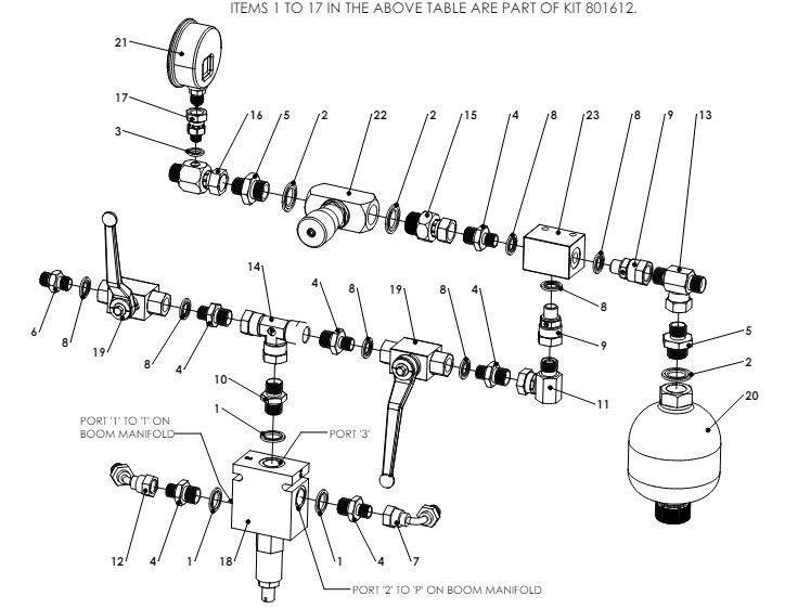 A79040 BOOM DAMPER PRESSURE REDUCING KIT ASSEMBLY