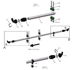 A41356 1inch SPRAY LINE ASSEMBLY - 2M OUTER FRAME