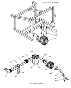 A950010-R02 (g) Manual Valve Assembly - 2" Camlock, Fast Fill, No Suction Filter