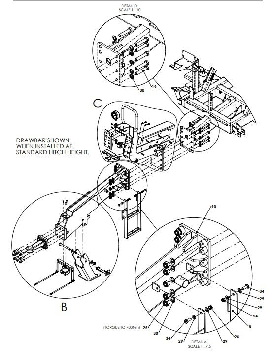 A96184 CONTINENTAL DRAWBAR ASSEMBLY