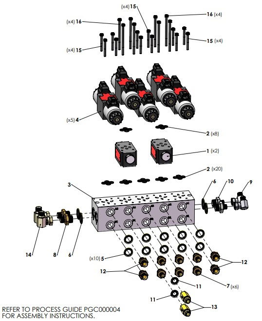 A41314 5 STATION MANIFOLD ASSEMBLY - NON PROPORTIONAL