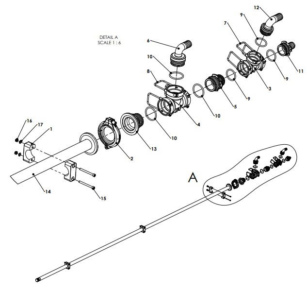 A41077-R01 1.5INCH FEED TUBE ASSEMBLY - TRIPLE FOLD INNER FRAME