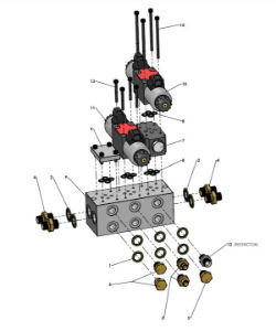 A96272-R01 Rear Chassis Hydraulic Block-BPW Axle, Proportional Steering, Double Lift Cylinder