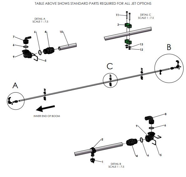 A41351 (a) 3&#39;4inch SPRAY LINE ASSEMBLY - INNER FRAME