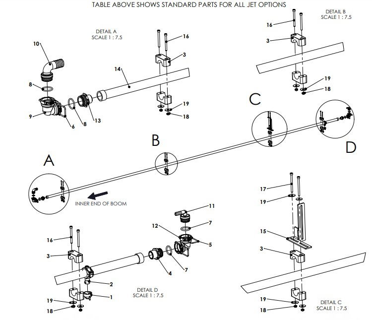 1 inch sprayline mid frame