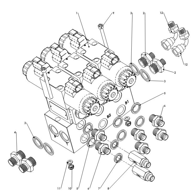 A41242 R01 3 STATION MANIFOLD F SERIES