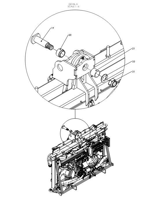 A79141 REV 01 G-SERIES CENTRE FRAME TO YAW FRAME ASSY - PROPORTIONAL HYDRAULICS 1