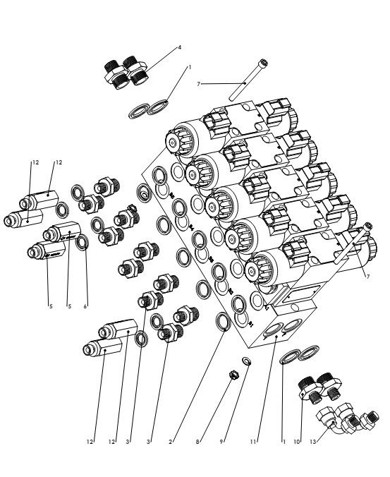 A41220 R04 5 STATION MANIFOLD TRY FOLD NO IND. TILT