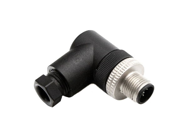 5 PIN M12 MALE CONNECTOR 90 DEG REWIRABLE