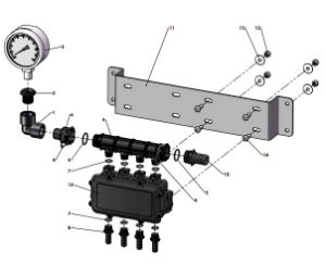 A66198 ARAG MULTIFLOW BLOCKAGE DETECTION - 4 OUTLET - PLANTER MOUNT