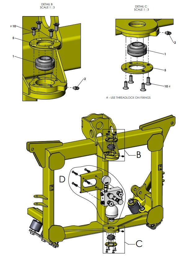 A41301 (b) YAW FRAME ASSEMBLY