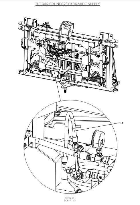 A79042 G-SERIES CENTRE FRAME TO YAW FRAME ASSY-NON PROPORTIONAL HYDRAULICS 5