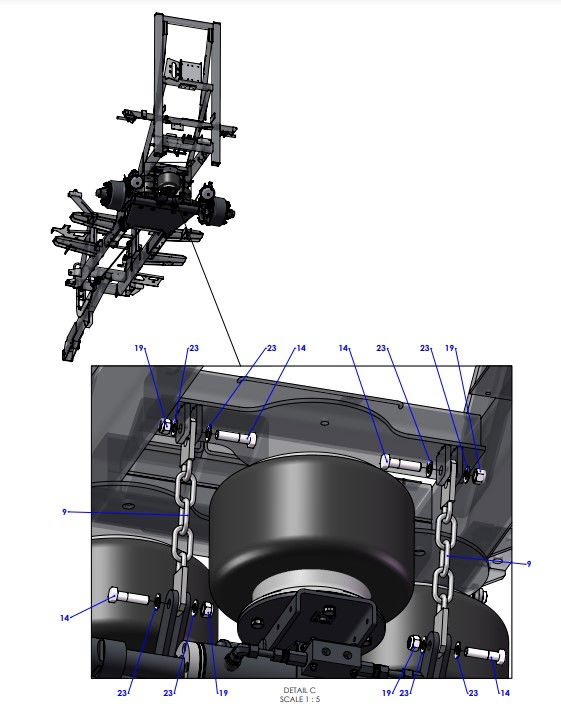 A96355 (b) Handbrake & Axle Mounting Assembly - BPW