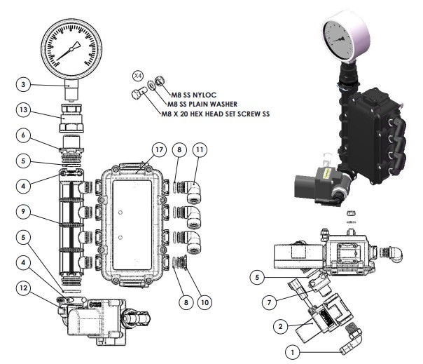 A83162 PRESSURE MANIFOLD ASSY WITH BLOCKAGE DETECTION