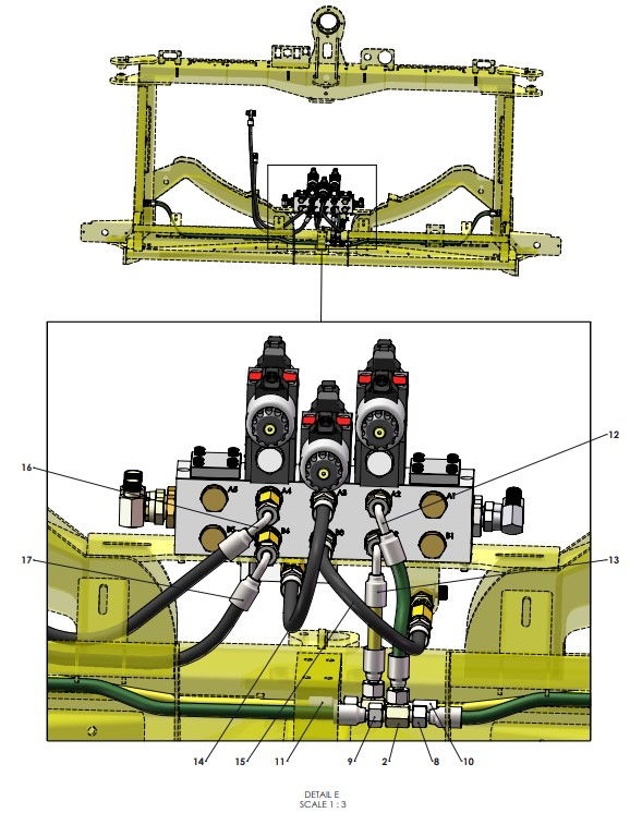 A41335 (c) CENTRE FRAME HYDRAULICS - TWIN FOLD - NO INDEPENDENT TILT