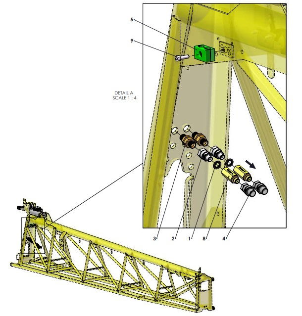 A41385 HYDRAULIC HOSE LAYOUT - IND TILT CYLINDER - NON PROPORTIONAL