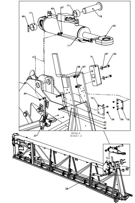 A79122 (a) G-SERIES INNER FRAME ASSY - 100 BORE IND TILT RAM 